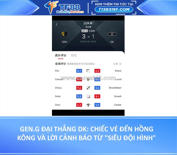 Gen.g đại thắng dk: chiếc vé đến hồng kông và lời cảnh báo từ "siêu đội hình"