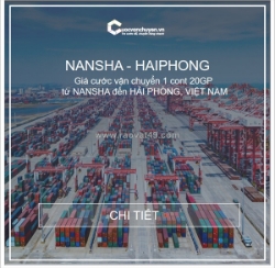 Giá cước vận chuyển hàng hóa từ nansha về hải phòng