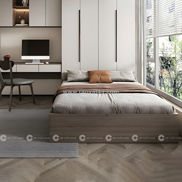 Giường ngủ gỗ công nghiệp có hộc kéo tích hợp tủ áo