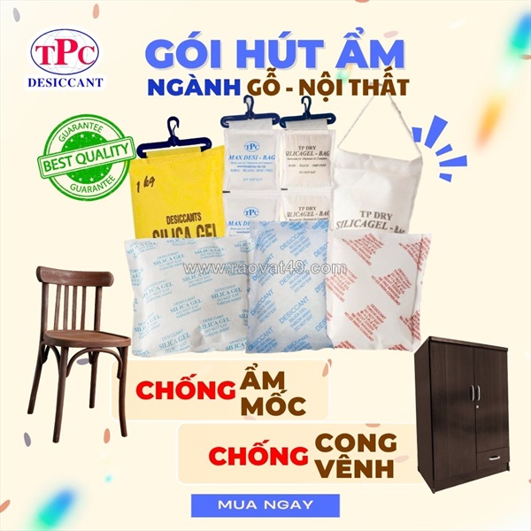 Gói hút ẩm ngành gỗ - nội thất thịnh phong có giúp chống cong vênh, ẩm mốc?