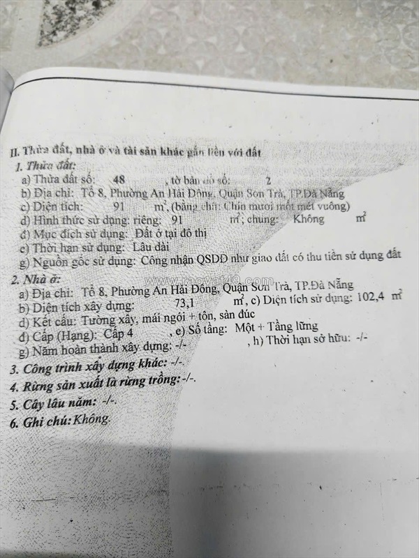 Nhà chính chủ - 2 mặt tiền vị trí đường nguyễn công trứ, an hải đông, sơn trà -