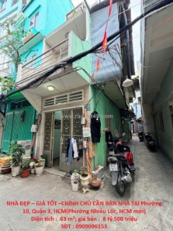 Nhà đẹp – giá tốt –chính chủ cần bán nhà tại phường 10, quận 3, hcm(phường