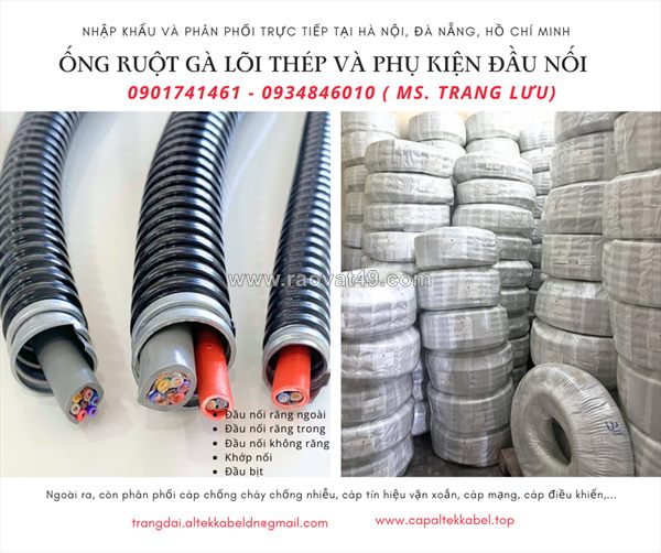 Ống ruột gà lõi thép bọc nhựa 3/4 (phi 25) sẵn hà nội, đà nẵng, hcm