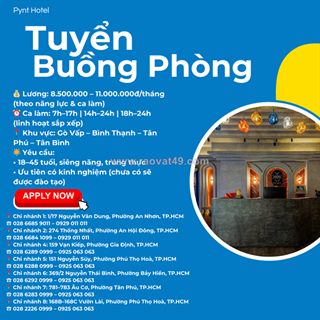Pynt hotel – tuyển nhân viên buồng phòng