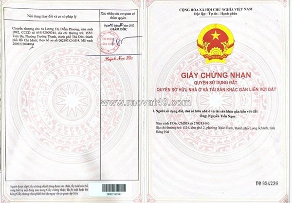 Sở hữu ngay lô đất chính chủ - giá tốt ấp thọ an, xã bảo quang, tp long khánh,