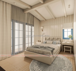 Thiết kế nội thất villa phòng ngủ địa trung hải tại bà rịa - vũng tàu
