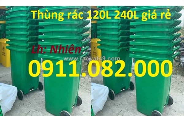 Thùng rác chất lượng giá rẻ cạnh tranh- thùng thu gom rác, thùng rác 120l 240l 660l- lh 0911.082.000