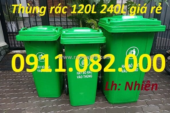 Thùng rác chất lượng giá rẻ cạnh tranh- thùng thu gom rác, thùng rác 120l 240l 660l- lh 0911.082.000