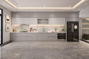 Tủ bếp gỗ chữ i nhỏ gọn | thi công theo yêu cầu chuẩn xưởng