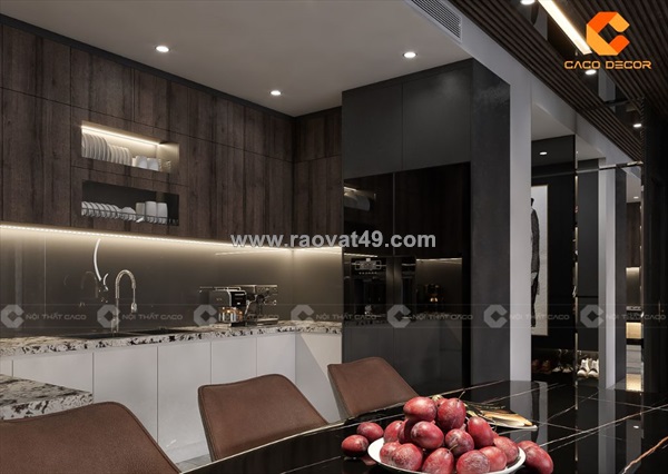 Tủ bếp gỗ công nghiệp thiết kế chữ u hiện đại đẳng cấp