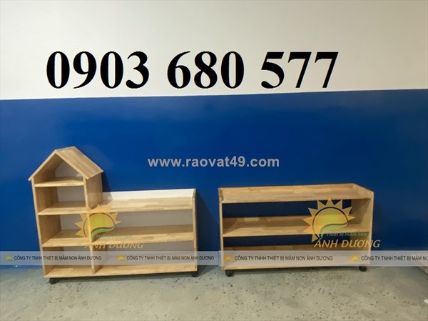 Tủ kệ gỗ mầm non cho trẻ nhỏ sử dụng, an toàn, chất lượng