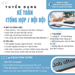 Tuyển kế toán (tổng hợp / nội bộ)