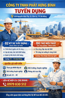 Tuyển kỹ sư xây dựng và thợ nội thất ở cẩm lệ