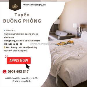 Tuyển nhân viên dọn phòng long bình