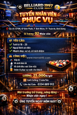 Tuyển nhân viên phục vụ tp. thuận an