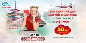 Vietjet tặng 20kg hành lý đường bay quốc tế