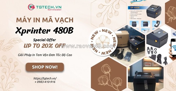 🏷️ máy in mã vạch xprinter xp-480b – "trợ thủ" đắc lực cho shop online & e-commerce