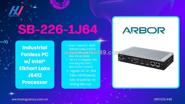 💻 sb-226-1j64 – industrial fanless pc hiệu suất ổn định cho môi trường công nghiệp