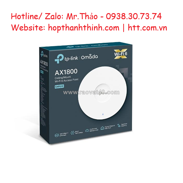 Access point wi-fi 6 gắn trần ax00 tp-link eap610