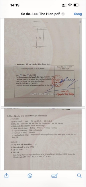 Bán 80 m2 đất tái định cư kiêu kỵ – gia lâm  giá chỉ 100 tr/m2, lh 0985865658