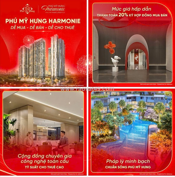 Bán căn hộ 3pn  phú mỹ hưng harmonie diện tích từ 94m2 - 96m2  - giá từ 4.2 tỷ