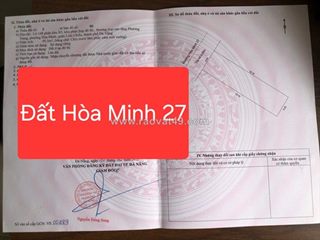 Bán đất mt đường 6m hòa minh 27 - diện tích đất 95.5m2 (5x19.1) vuông vức
