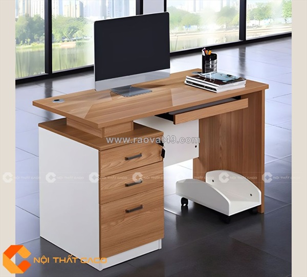 Bàn làm việc gỗ mdf kết hợp hộc kéo thông minh