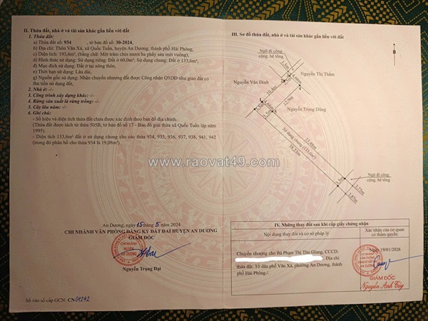 Bán lô đất đẹp tại văn xá – quốc tuấn – an dương lô góc