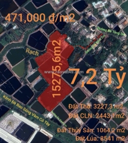 Bán lô đất thổ lúa vườn không dính quy hoạch giá 7,2 tỷ