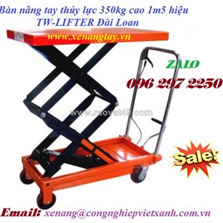 Bàn nâng tay thủy lực 350kg cao 1m5 hiệu tw-lifter đài loan
