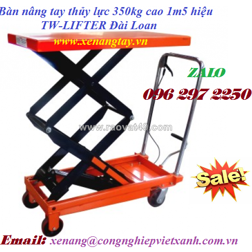 Bàn nâng tay thủy lực 350kg cao 1m5 hiệu tw-lifter đài loan