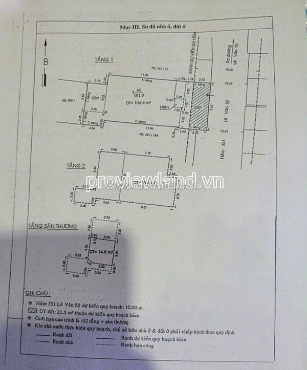 Bán nhà lê văn sỹ quận 3, ngang 7,9m, dt 130 m², nhà 2 tầng, phù hợp xây chdv