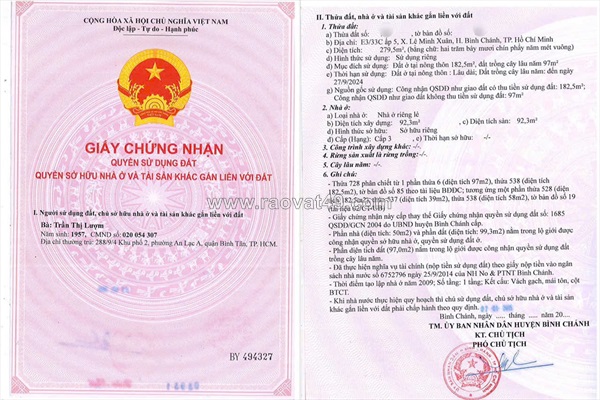 Bán nhà mặt tiền 215 thích thiện hòa, xã lê minh xuân, huyện bình chánh