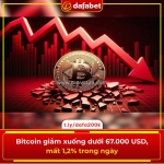 Bitcoin vừa rơi dưới mốc 67.000 usd