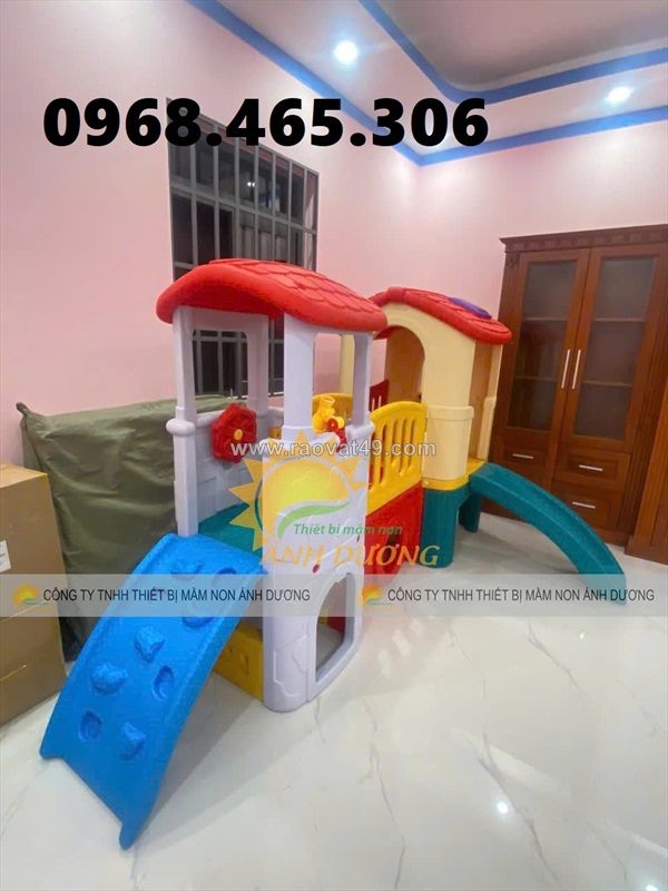 Bộ cầu trượt ngôi nhà trẻ em, nhà leo cầu trượt cho bé