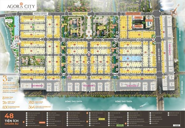 Cần bán đất 2 mặt tiền tỉnh lộ 8 tiện kinh doanh buôn bán tại agora city - kđt thương mại hàng chính thủ thừa