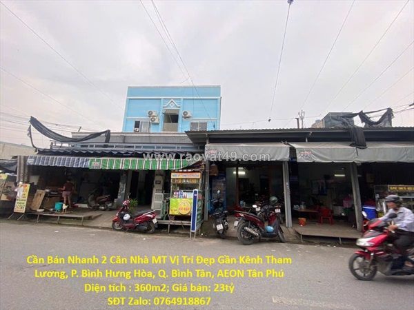 Cần bán nhanh 2 căn nhà mt vị trí đẹp gần kênh tham lương, p. bình hưng hòa, q.