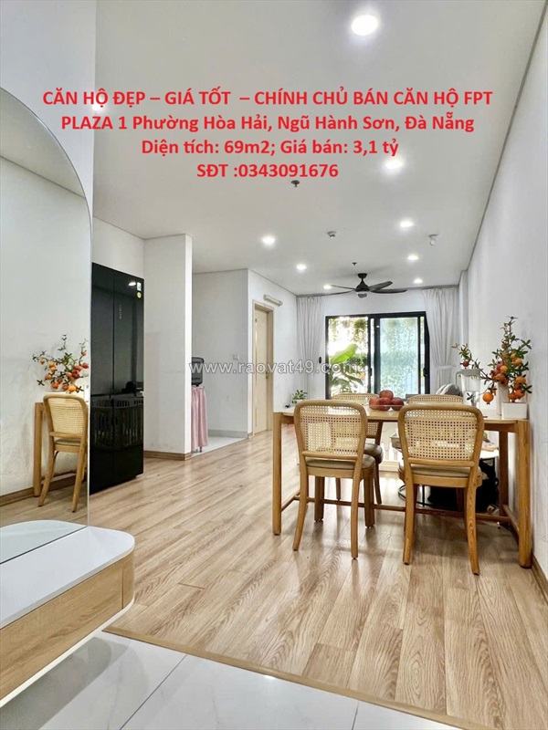 Căn hộ đẹp – giá tốt  – chính chủ bán căn hộ fpt plaza 1 phường hòa hải, ngũ