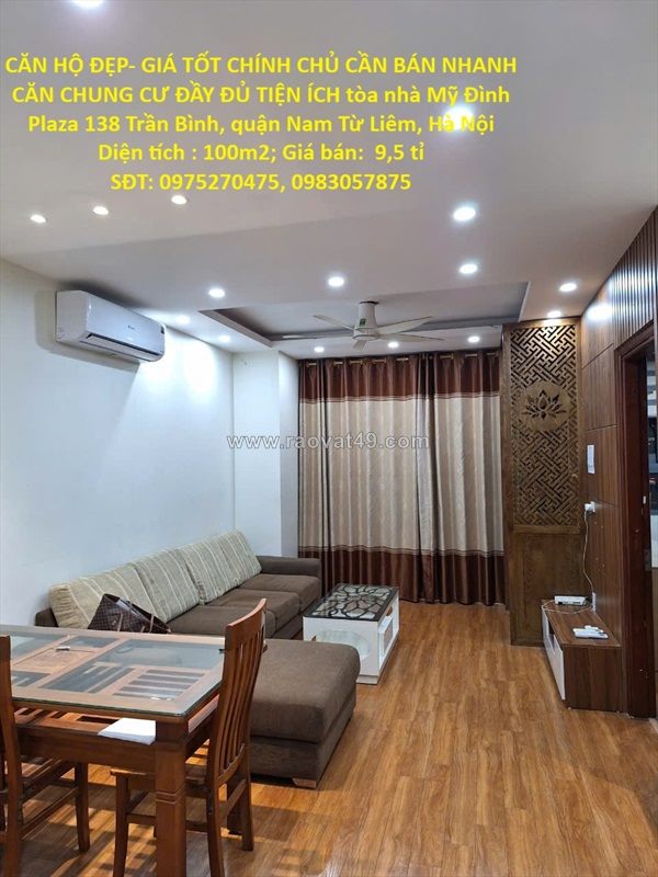 Căn hộ đẹp- giá tốt chính chủ cần bán căn chung cư đầy đủ tiện ích tòa nhà mỹ
