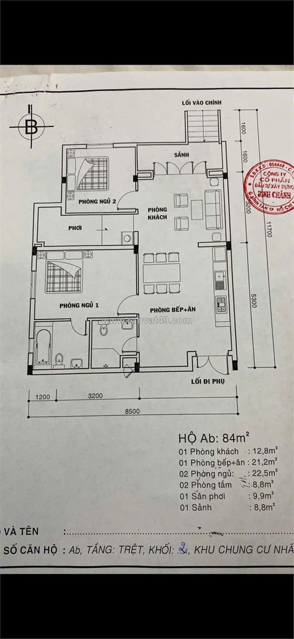 Căn hộ đẹp – giá tốt  – chính chủ cần bán tại lộ tẻ, phường tân tạo, quận bình