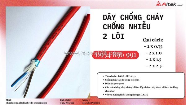 Cáp 2x0.75mm² chống nhiễu altek kabel – sẵn hàng khánh hòa, bình định, phú yên