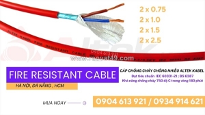 Cáp báo cháy chống cháy 2x1.0/2x1.5 chống nhiễu altek kabel