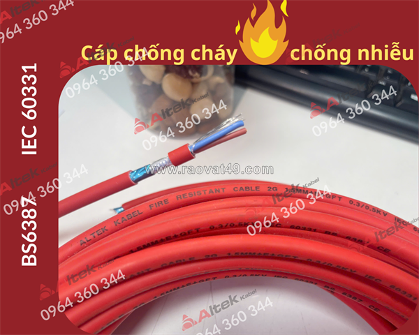 Cáp chống cháy chống nhiễu 2cx1.5mm2 - hàng sẵn hà nội