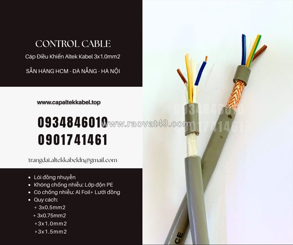 Cáp điện, cáp điều khiển 3x1.0mm đà nẵng, huế, quảng ngãi, quảng trị