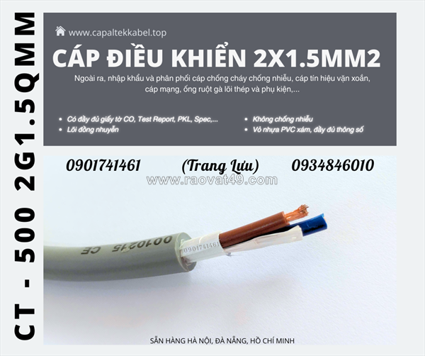 Cáp điều khiển 2x1.5 altek kabel đà nẵng, bình định, phú yên