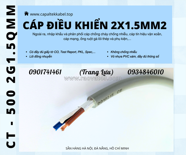 Cáp điều khiển 2x1.5 altek kabel đà nẵng, bình định, phú yên