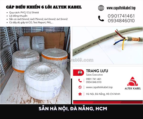 Cáp điều khiển 6 lõi altek kabel có sẵn đà nẵng, nghệ an, hà tĩnh, huế