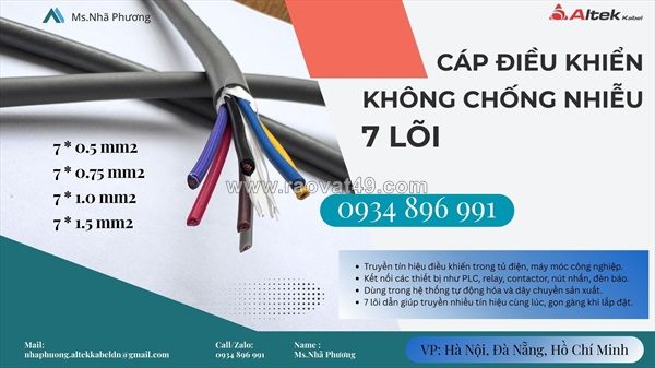 Cáp điều khiển 7 lõi altek kabel không chống nhiễu – cung cấp hà nội, bắc ninh, hưng yên, hải dương