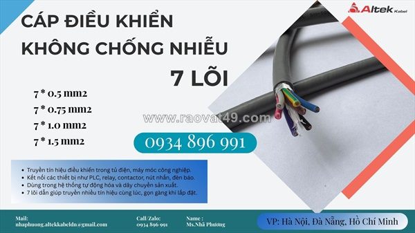 Cáp điều khiển 7 lõi altek kabel không chống nhiễu – cung cấp hà nội, bắc ninh, hưng yên, hải dương