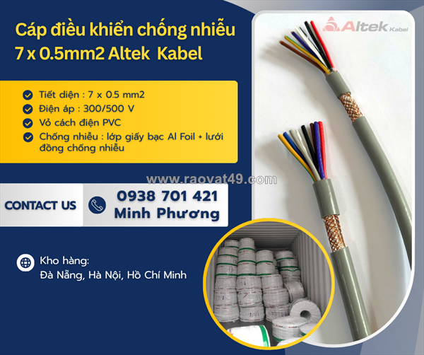 Cáp điều khiển chống nhiễu 7x0.5mm2 giá tốt – hàng chính hãng